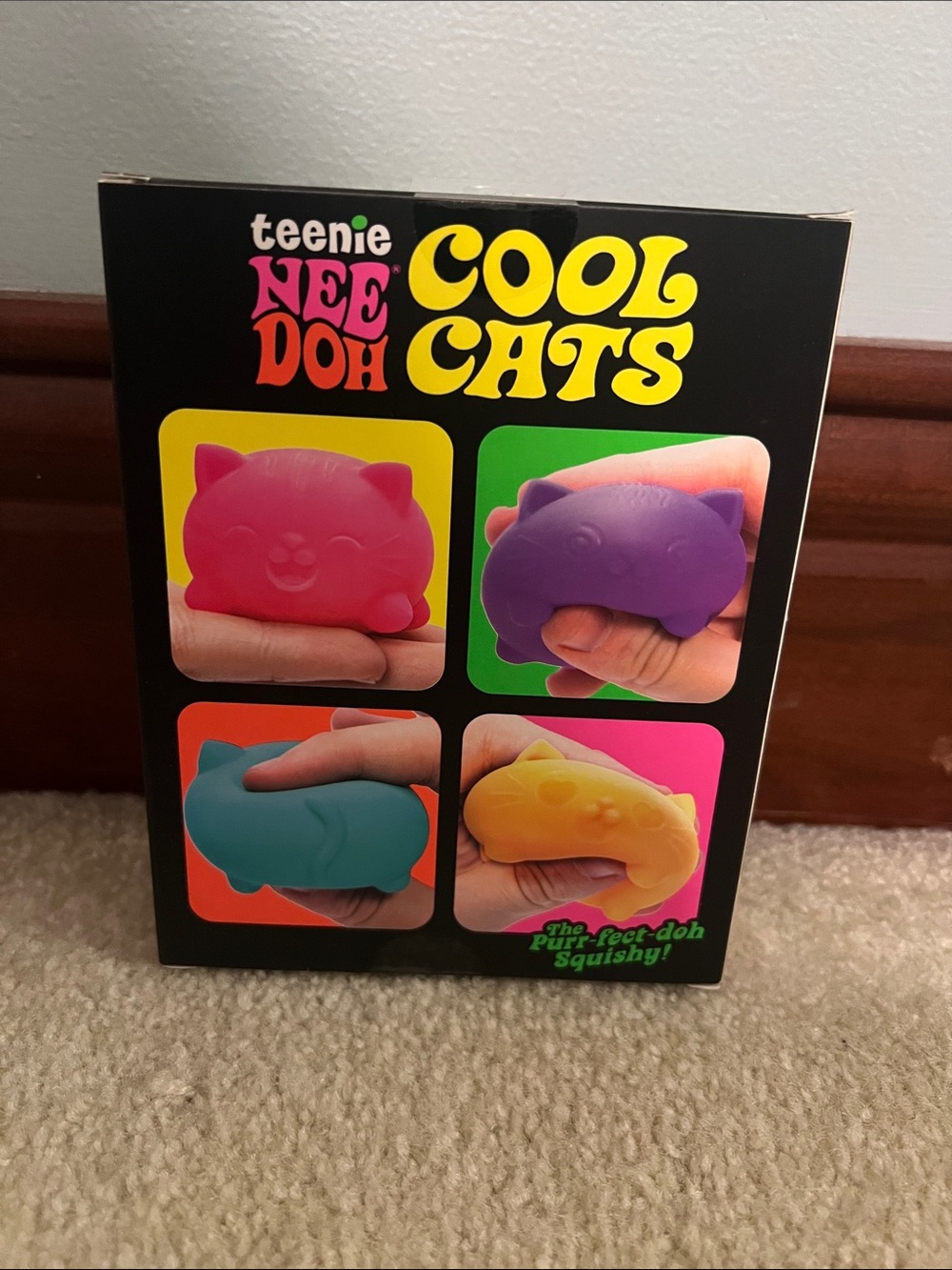 teenie NEE DOH Cool Cats Squishy Cat Putty - Pink, Purple, Teal, Orange - Picture 2 of 2